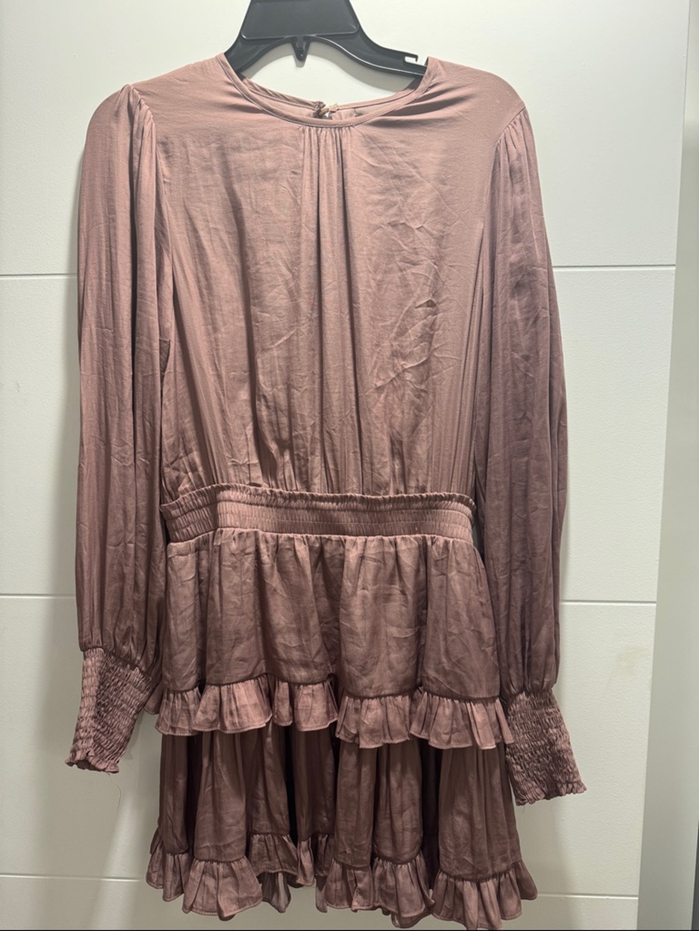DO+BE Mauve Long-Sleeve Ruffle Mini Dress